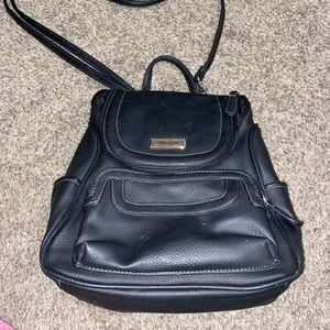 St. John’s bay , black, leather bag with additional strap